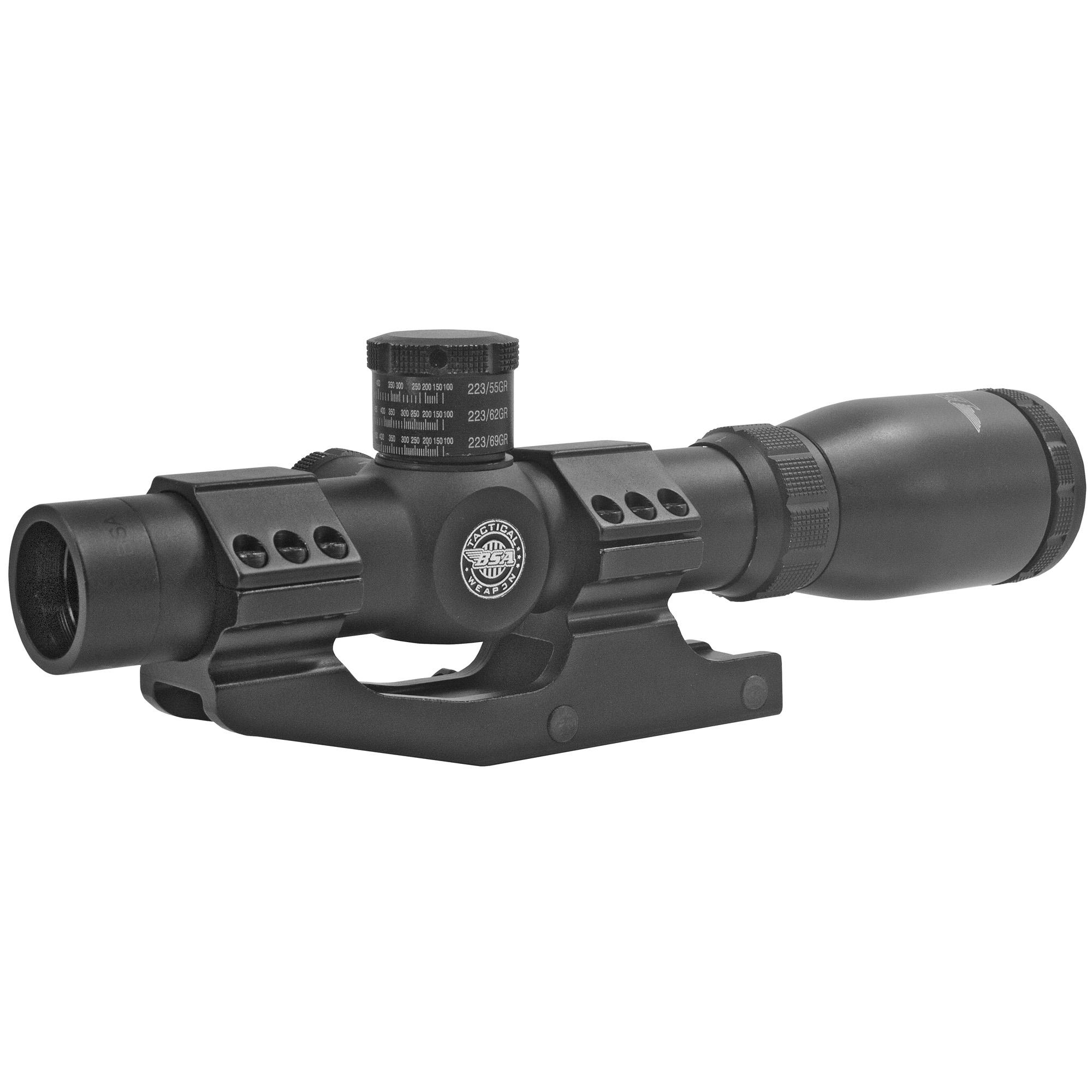 BSA Tactical Weapon 1-4x24mm Rifle Scope - Mil-Dot Reticle BSA Tactical Weapon 1-4x24mm Rifle Scope - Mil-Dot Reticle